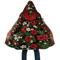 Hawaiian Floral Muscle Abs Cloak Six Pack Hibiscus Flower Lei Luau DT05 Unisex Black - Polynesian Pride