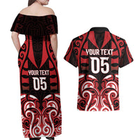 Custom Aotearoa Ngapuhi Couples Matching Off Shoulder Maxi Dress and Hawaiian Shirt Maori Pattern New Zealand DT05 - Polynesian Pride
