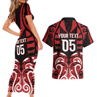 Custom Aotearoa Ngapuhi Couples Matching Short Sleeve Bodycon Dress and Hawaiian Shirt Maori Pattern New Zealand DT05 - Polynesian Pride