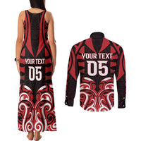 Custom Aotearoa Ngapuhi Couples Matching Tank Maxi Dress and Long Sleeve Button Shirt Maori Pattern New Zealand DT05 - Polynesian Pride