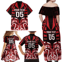 Custom Aotearoa Ngapuhi Family Matching Off Shoulder Maxi Dress and Hawaiian Shirt Maori Pattern New Zealand DT05 - Polynesian Pride