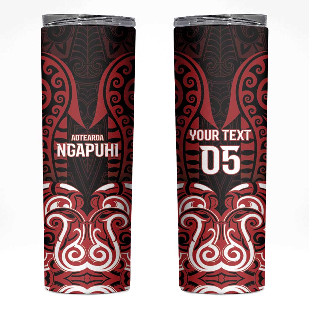 Custom Aotearoa Ngapuhi Skinny Tumbler Maori Pattern New Zealand DT05 Red - Polynesian Pride