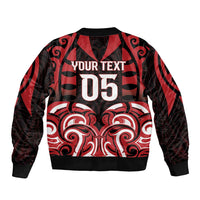 Custom Aotearoa Ngapuhi Sleeve Zip Bomber Jacket Maori Pattern New Zealand - Polynesian Pride