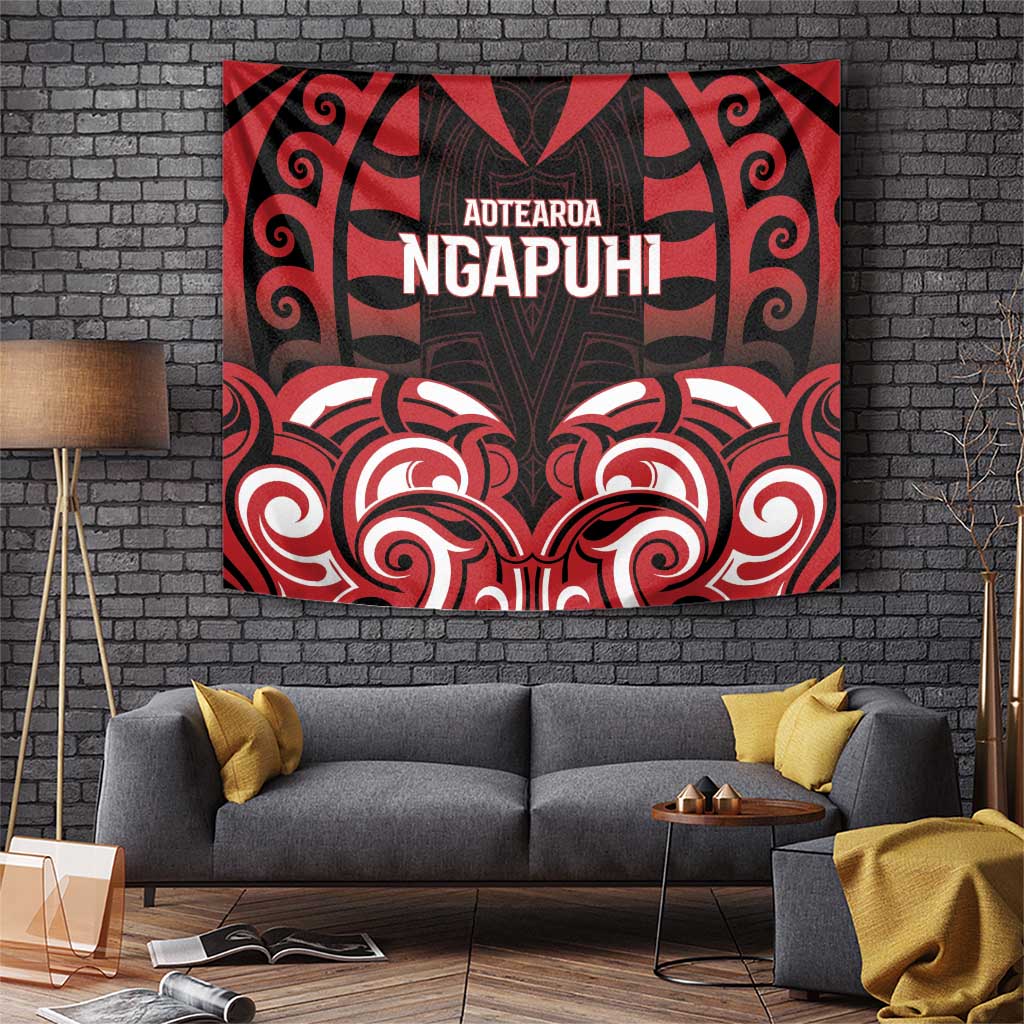 Aotearoa Ngapuhi Tapestry Maori Pattern New Zealand DT05 Red - Polynesian Pride