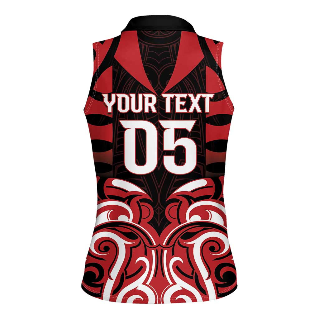 Custom Aotearoa Ngapuhi Women Sleeveless Polo Shirt Maori Pattern New Zealand DT05 - Polynesian Pride