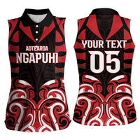 Custom Aotearoa Ngapuhi Women Sleeveless Polo Shirt Maori Pattern New Zealand DT05 - Polynesian Pride
