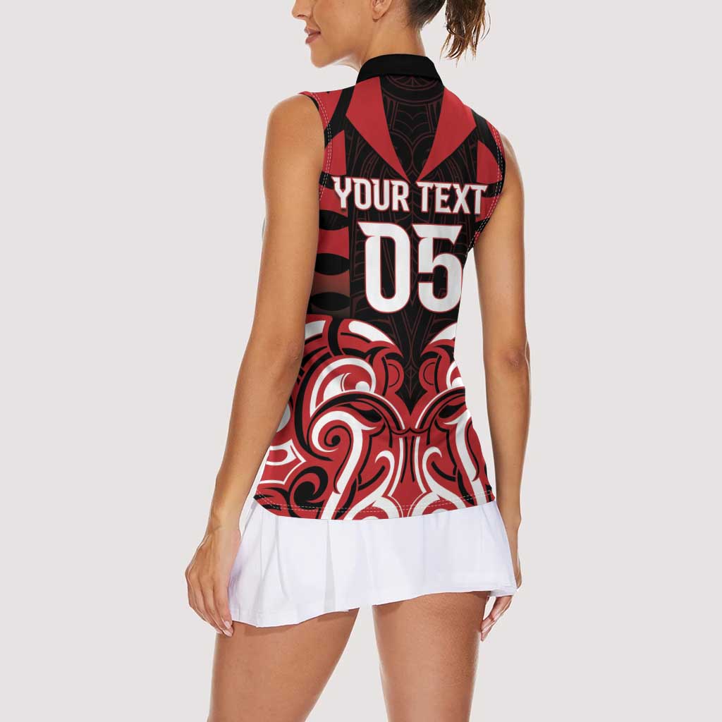 Custom Aotearoa Ngapuhi Women Sleeveless Polo Shirt Maori Pattern New Zealand DT05 - Polynesian Pride