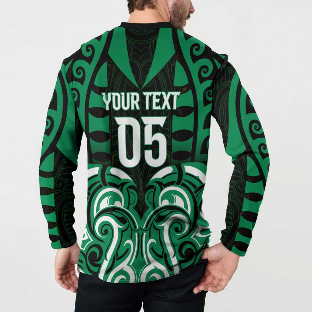 Custom Aotearoa Ngai Tahu Button Sweatshirt Maori Pattern New Zealand - Polynesian Pride
