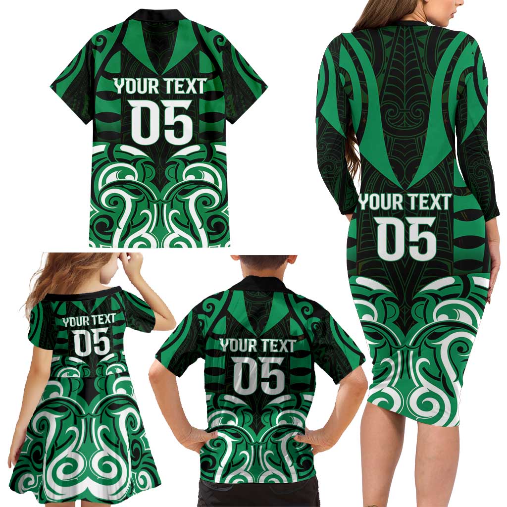 Custom Aotearoa Ngai Tahu Family Matching Long Sleeve Bodycon Dress and Hawaiian Shirt Maori Pattern New Zealand DT05 - Polynesian Pride