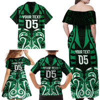 Custom Aotearoa Ngai Tahu Family Matching Off Shoulder Maxi Dress and Hawaiian Shirt Maori Pattern New Zealand DT05 - Polynesian Pride