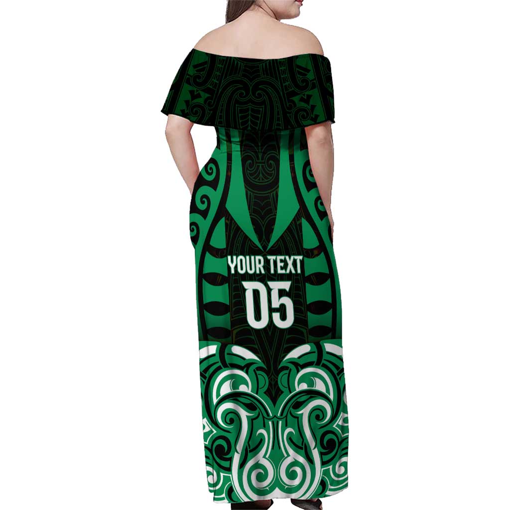 Custom Aotearoa Ngai Tahu Family Matching Off Shoulder Maxi Dress and Hawaiian Shirt Maori Pattern New Zealand DT05 - Polynesian Pride