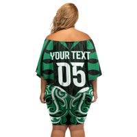 Custom Aotearoa Ngai Tahu Family Matching Off Shoulder Short Dress and Hawaiian Shirt Maori Pattern New Zealand DT05 - Polynesian Pride