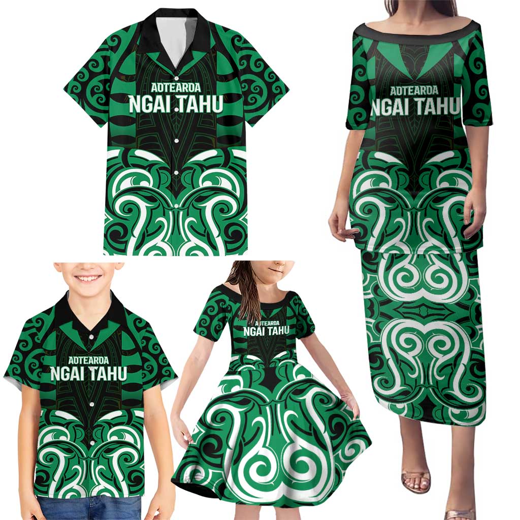 Custom Aotearoa Ngai Tahu Family Matching Puletasi and Hawaiian Shirt Maori Pattern New Zealand - Polynesian Pride