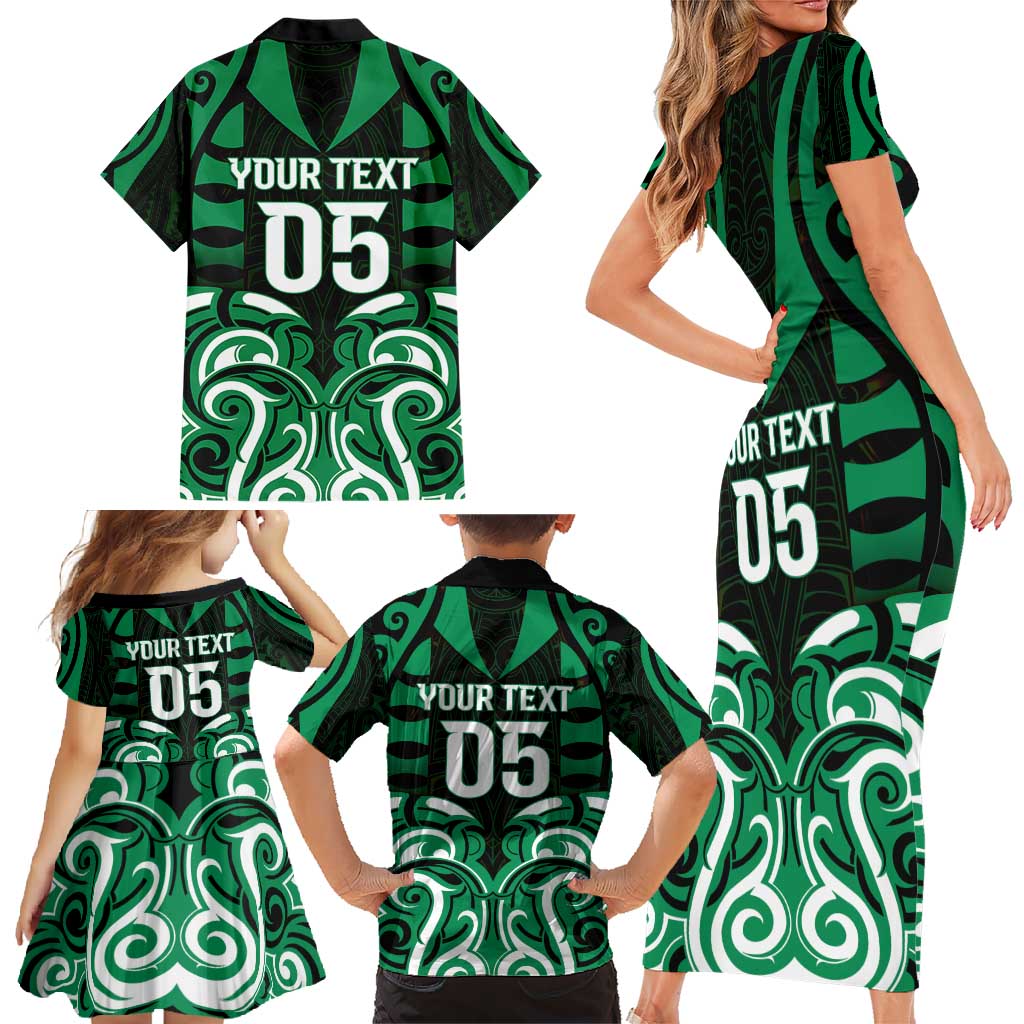 Custom Aotearoa Ngai Tahu Family Matching Short Sleeve Bodycon Dress and Hawaiian Shirt Maori Pattern New Zealand DT05 - Polynesian Pride