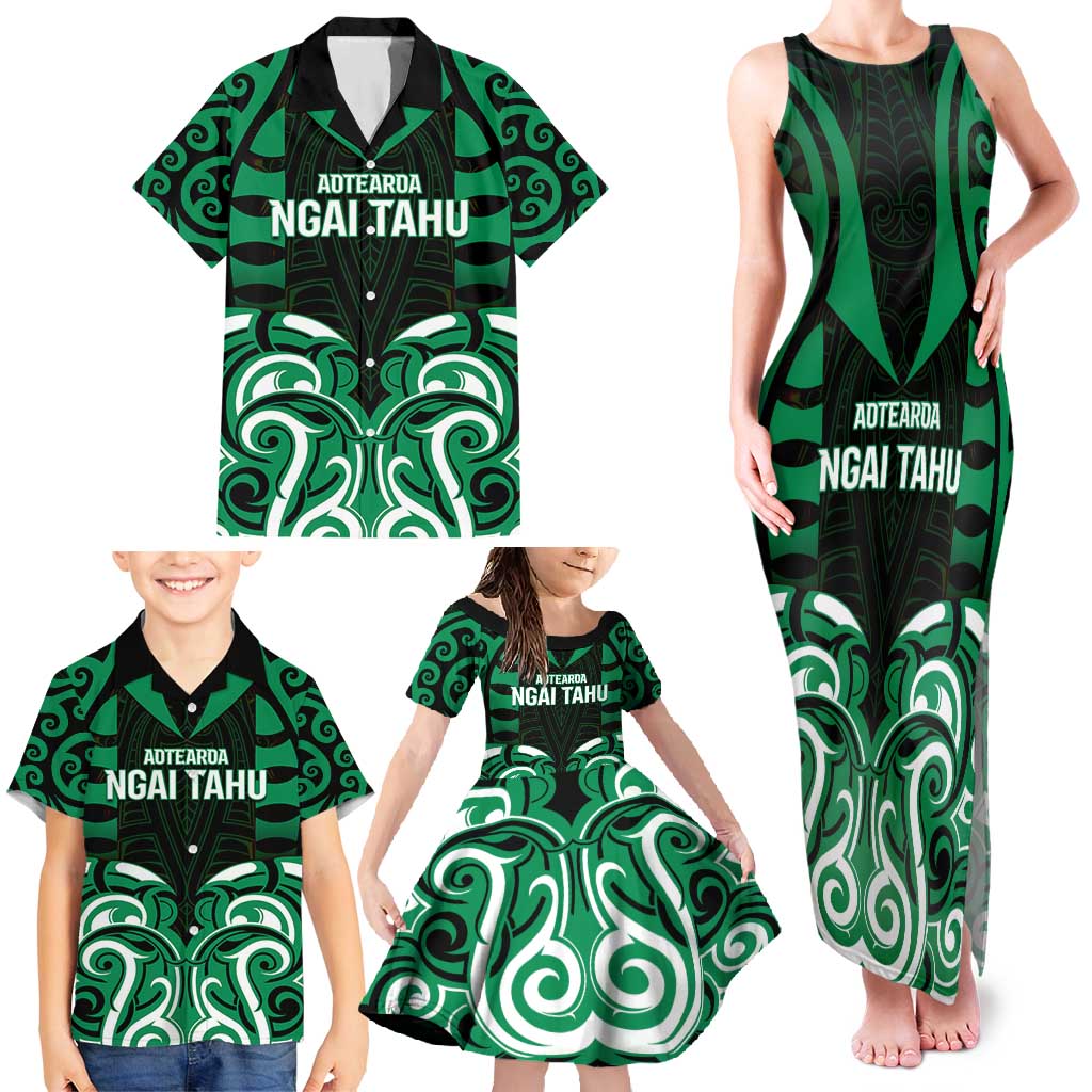 Custom Aotearoa Ngai Tahu Family Matching Tank Maxi Dress and Hawaiian Shirt Maori Pattern New Zealand DT05 - Polynesian Pride