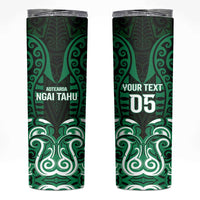 Custom Aotearoa Ngai Tahu Skinny Tumbler Maori Pattern New Zealand DT05 Green - Polynesian Pride