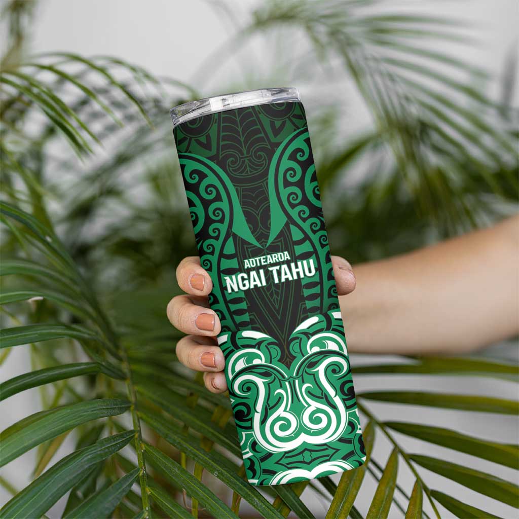 Custom Aotearoa Ngai Tahu Skinny Tumbler Maori Pattern New Zealand DT05 - Polynesian Pride
