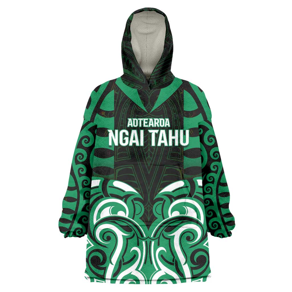 Custom Aotearoa Ngai Tahu Wearable Blanket Hoodie Maori Pattern New Zealand - Polynesian Pride