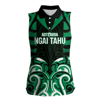 Custom Aotearoa Ngai Tahu Women Sleeveless Polo Shirt Maori Pattern New Zealand DT05 Female Green - Polynesian Pride