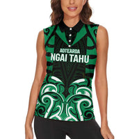 Custom Aotearoa Ngai Tahu Women Sleeveless Polo Shirt Maori Pattern New Zealand DT05 - Polynesian Pride