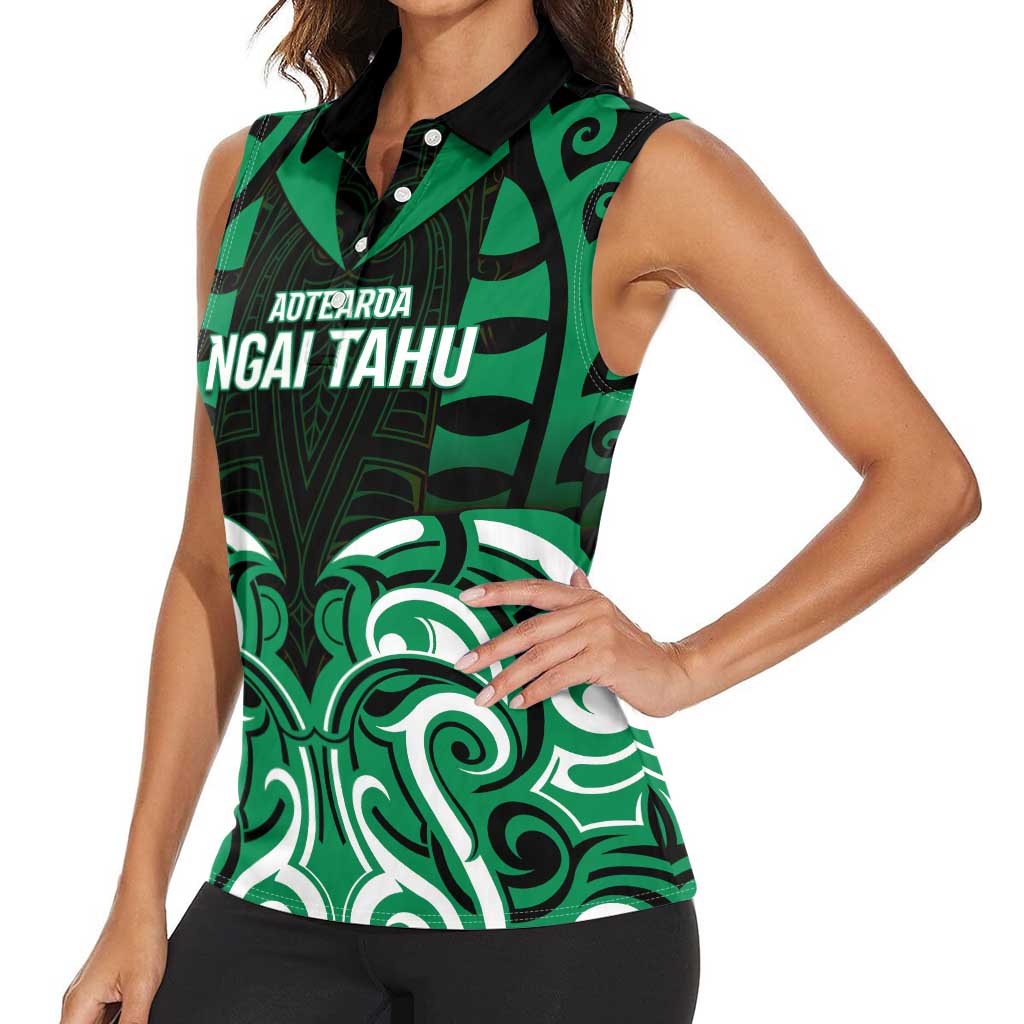Custom Aotearoa Ngai Tahu Women Sleeveless Polo Shirt Maori Pattern New Zealand DT05 - Polynesian Pride