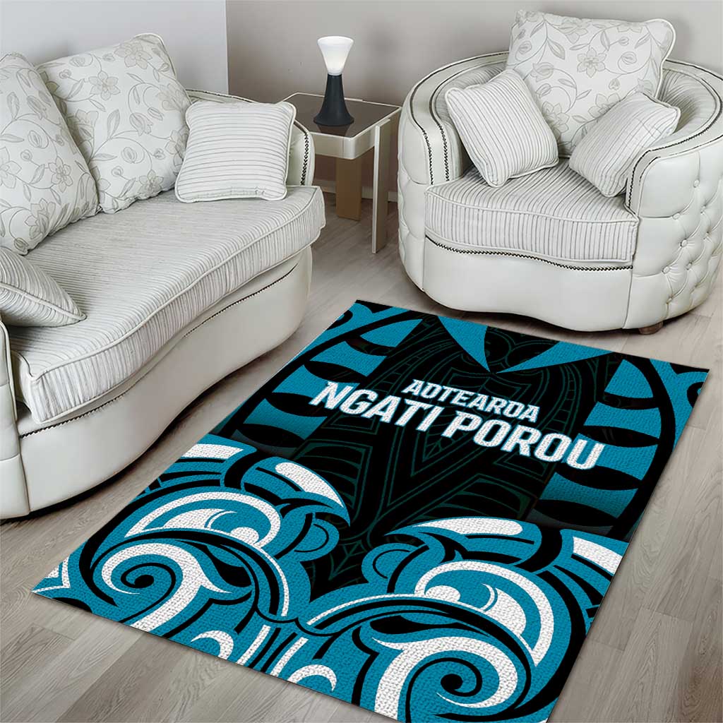 Aotearoa Ngati Porou Area Rug Maori Pattern New Zealand - Polynesian Pride