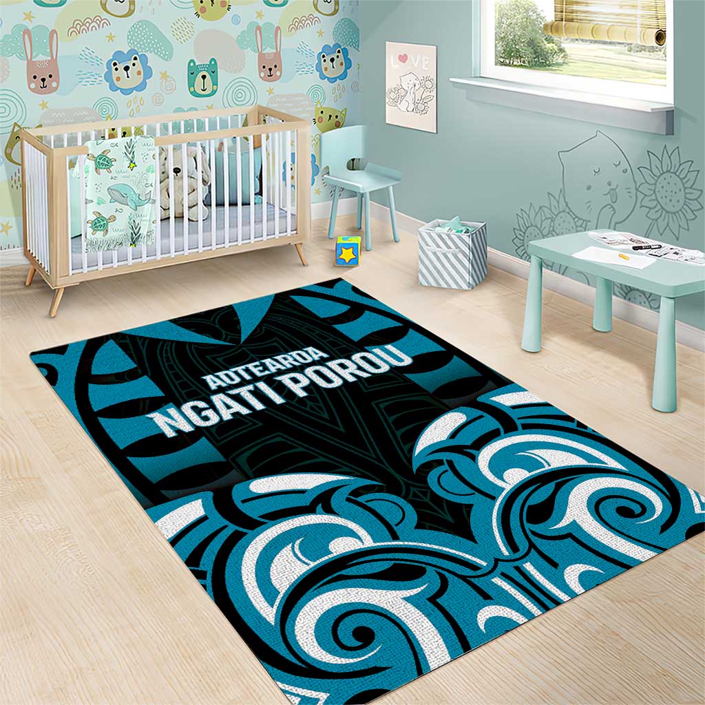 Aotearoa Ngati Porou Area Rug Maori Pattern New Zealand - Polynesian Pride