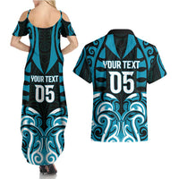 Custom Aotearoa Ngati Porou Couples Matching Summer Maxi Dress and Hawaiian Shirt Maori Pattern New Zealand DT05 - Polynesian Pride
