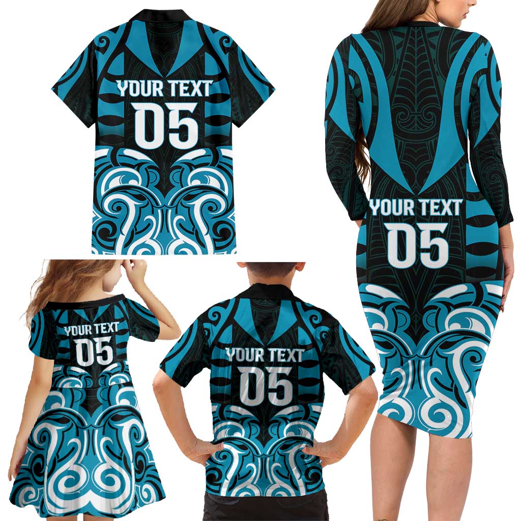 Custom Aotearoa Ngati Porou Family Matching Long Sleeve Bodycon Dress and Hawaiian Shirt Maori Pattern New Zealand - Polynesian Pride