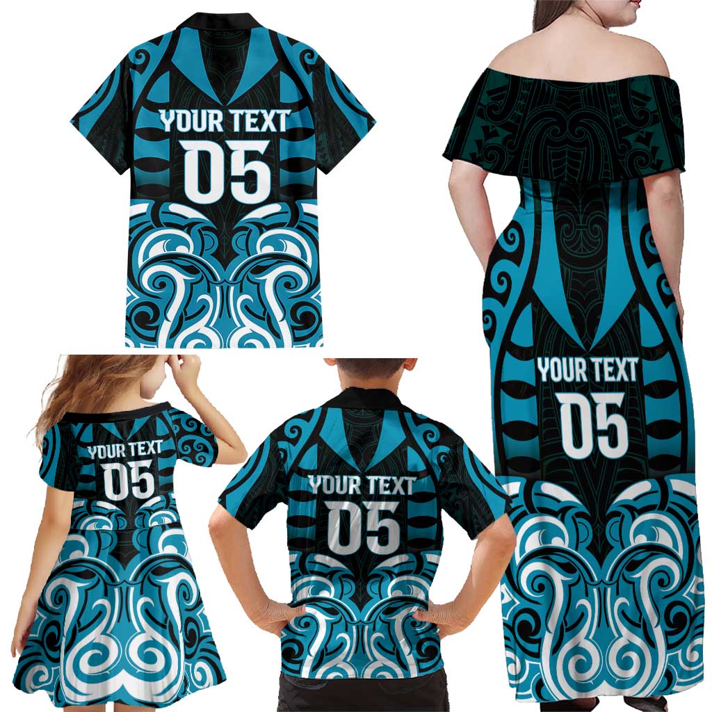 Custom Aotearoa Ngati Porou Family Matching Off Shoulder Maxi Dress and Hawaiian Shirt Maori Pattern New Zealand DT05 - Polynesian Pride