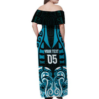 Custom Aotearoa Ngati Porou Family Matching Off Shoulder Maxi Dress and Hawaiian Shirt Maori Pattern New Zealand DT05 - Polynesian Pride