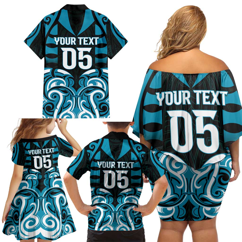 Custom Aotearoa Ngati Porou Family Matching Off Shoulder Short Dress and Hawaiian Shirt Maori Pattern New Zealand DT05 - Polynesian Pride