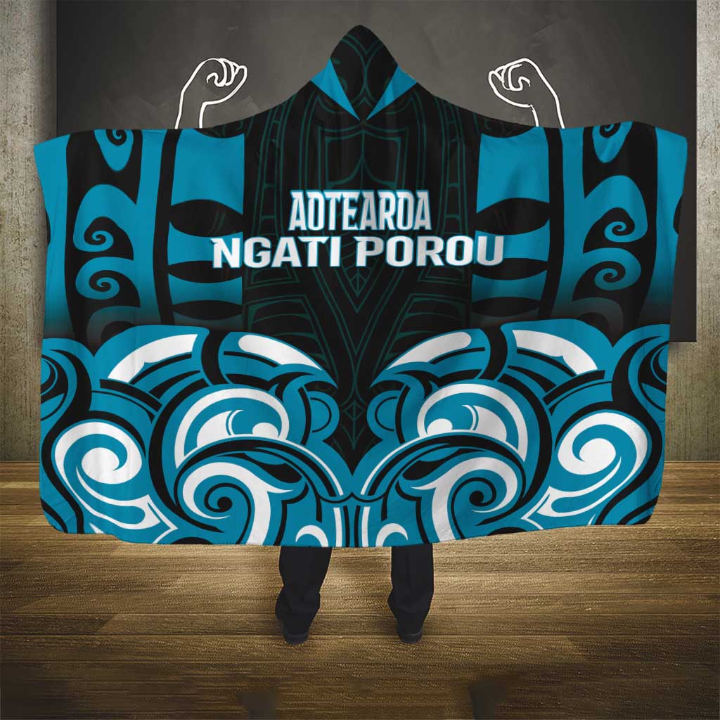 Aotearoa Ngati Porou Hooded Blanket Maori Pattern New Zealand - Polynesian Pride