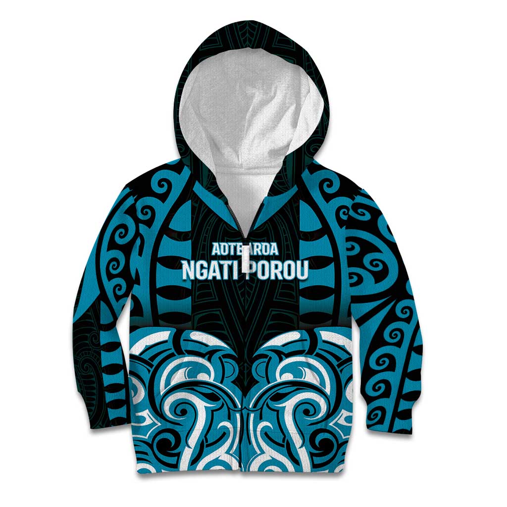 Custom Aotearoa Ngati Porou Kid Hoodie Maori Pattern New Zealand - Polynesian Pride