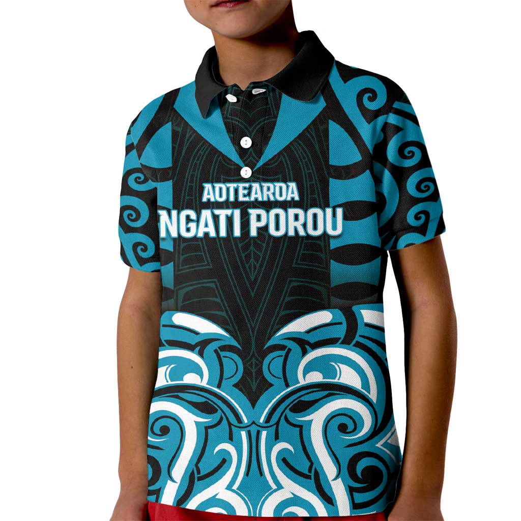 Custom Aotearoa Ngati Porou Kid Polo Shirt Maori Pattern New Zealand - Polynesian Pride