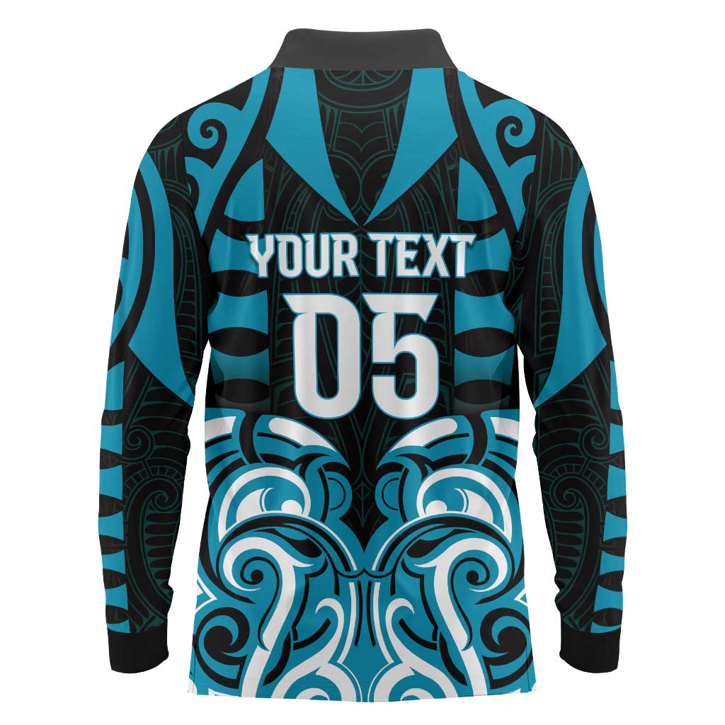 Custom Aotearoa Ngati Porou Long Sleeve Polo Shirt Maori Pattern New Zealand DT05 - Polynesian Pride