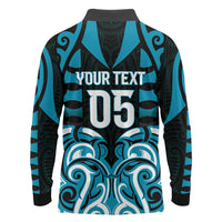 Custom Aotearoa Ngati Porou Long Sleeve Polo Shirt Maori Pattern New Zealand DT05 - Polynesian Pride