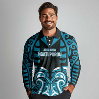 Custom Aotearoa Ngati Porou Long Sleeve Polo Shirt Maori Pattern New Zealand DT05 - Polynesian Pride