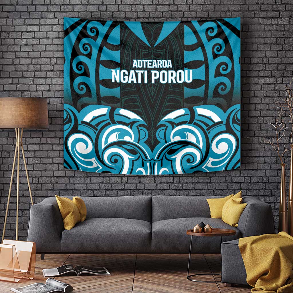 Aotearoa Ngati Porou Tapestry Maori Pattern New Zealand DT05 Blue - Polynesian Pride