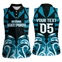 Custom Aotearoa Ngati Porou Women Sleeveless Polo Shirt Maori Pattern New Zealand DT05 - Polynesian Pride