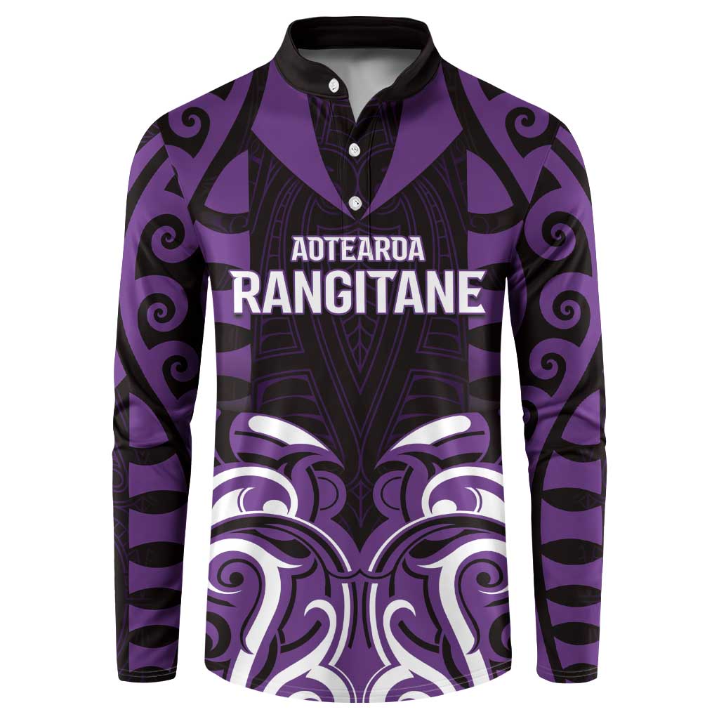 Custom Aotearoa Rangitane Button Sweatshirt Maori Pattern New Zealand - Polynesian Pride