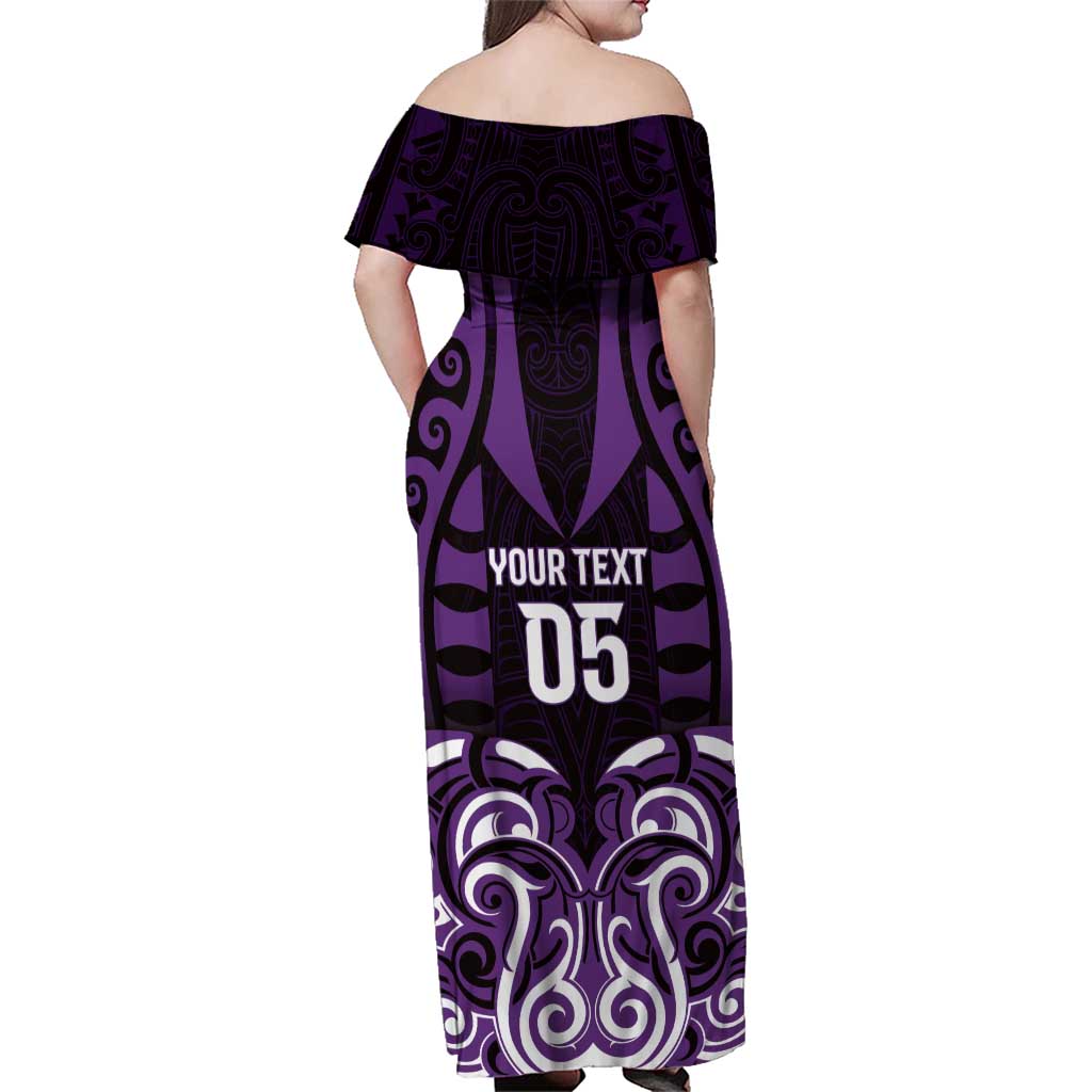 Custom Aotearoa Rangitane Family Matching Off Shoulder Maxi Dress and Hawaiian Shirt Maori Pattern New Zealand DT05 - Polynesian Pride