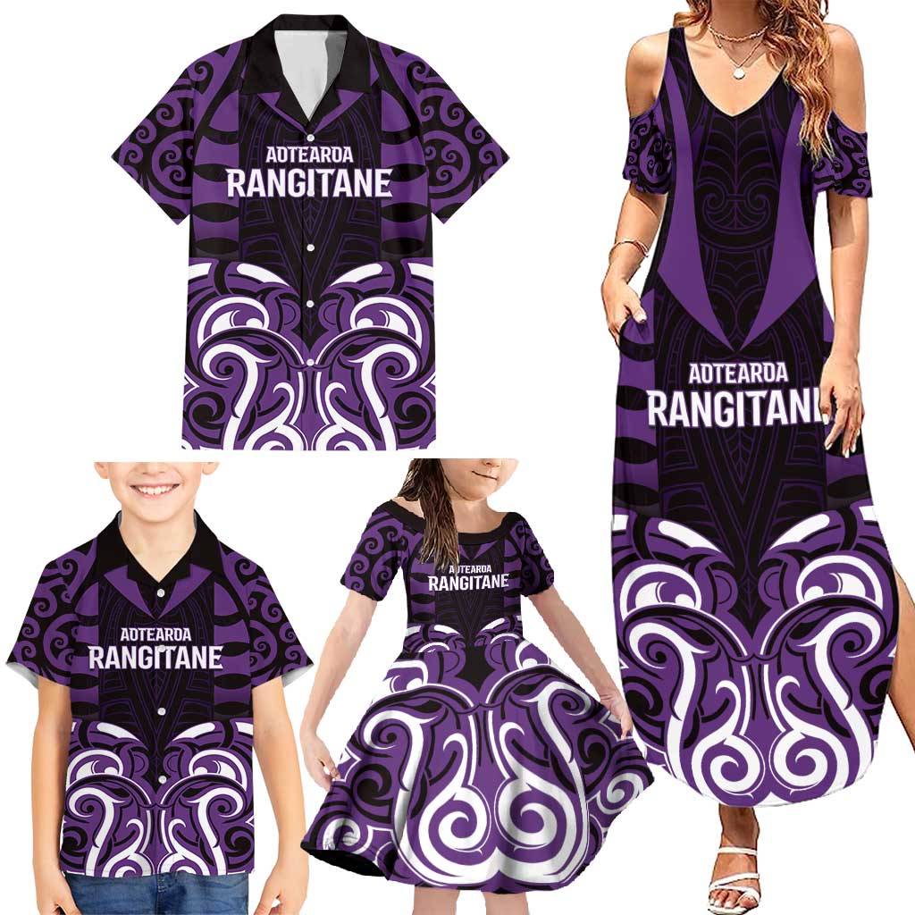 Custom Aotearoa Rangitane Family Matching Summer Maxi Dress and Hawaiian Shirt Maori Pattern New Zealand DT05 - Polynesian Pride