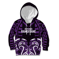 Custom Aotearoa Rangitane Kid Hoodie Maori Pattern New Zealand DT05 Hoodie Purple - Polynesian Pride