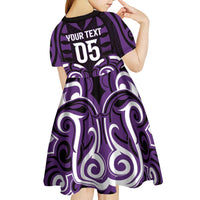 Custom Aotearoa Rangitane Kid Short Sleeve Dress Maori Pattern New Zealand - Polynesian Pride