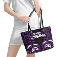Aotearoa Rangitane Leather Tote Bag Maori Pattern New Zealand DT05 - Polynesian Pride