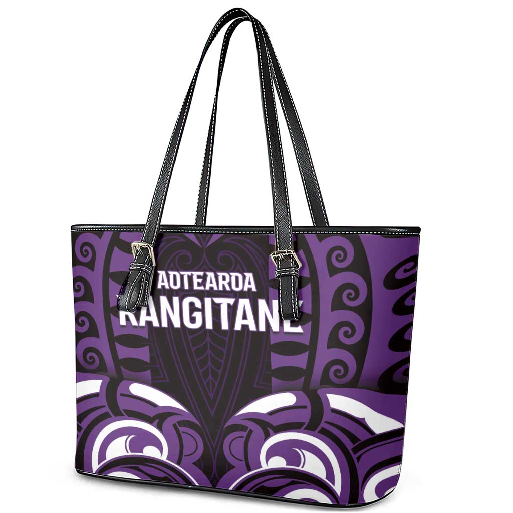 Aotearoa Rangitane Leather Tote Bag Maori Pattern New Zealand DT05 - Polynesian Pride
