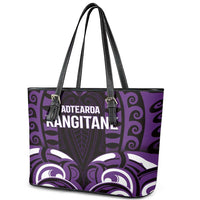 Aotearoa Rangitane Leather Tote Bag Maori Pattern New Zealand DT05 - Polynesian Pride