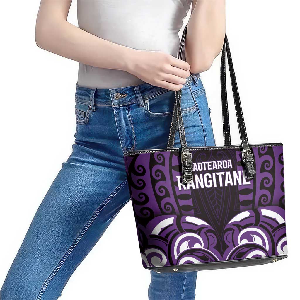 Aotearoa Rangitane Leather Tote Bag Maori Pattern New Zealand DT05 - Polynesian Pride