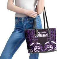 Aotearoa Rangitane Leather Tote Bag Maori Pattern New Zealand DT05 - Polynesian Pride